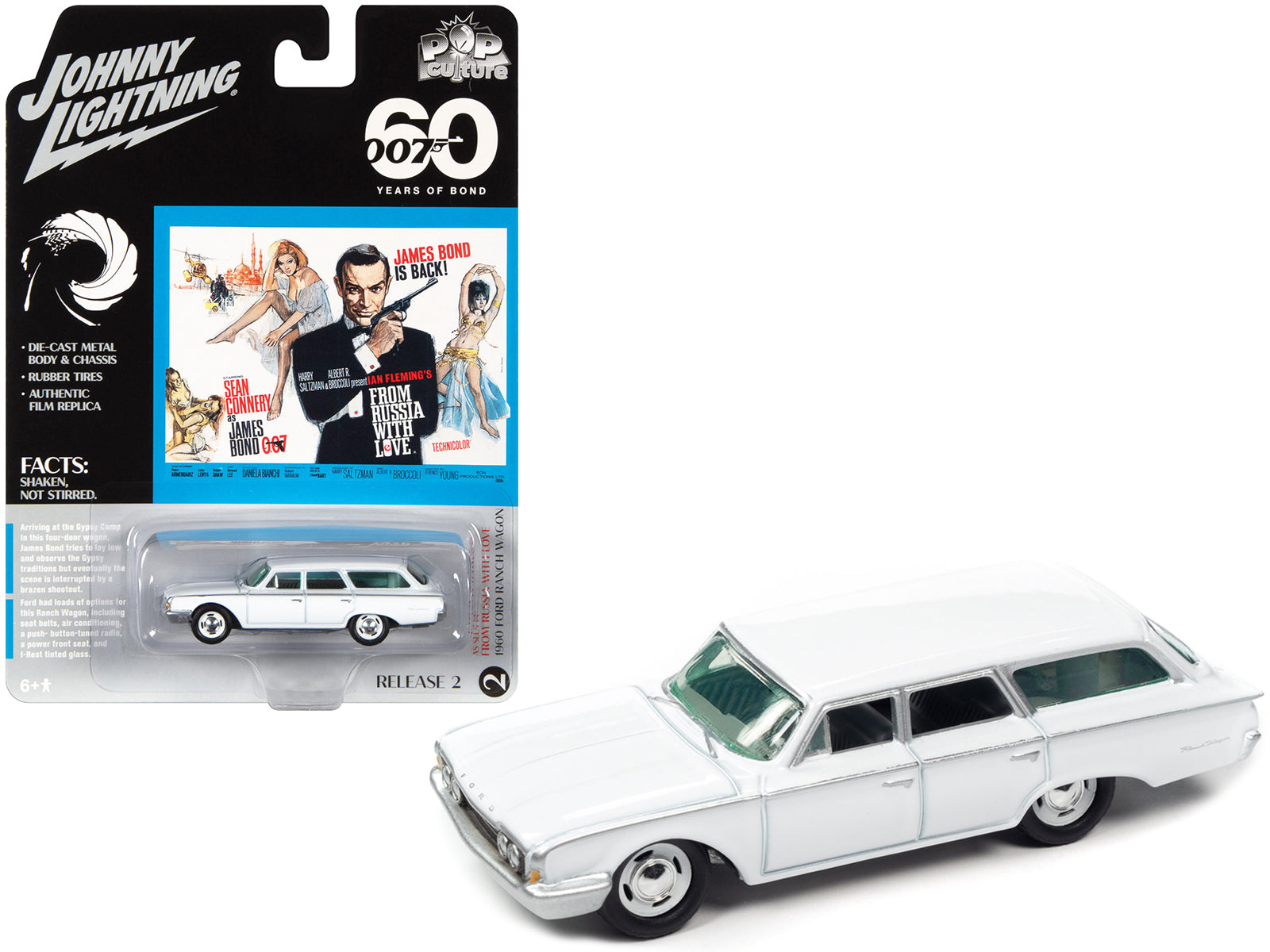 1960 Ford Ranch Wagon White Diecast Model Car James Bond 007
