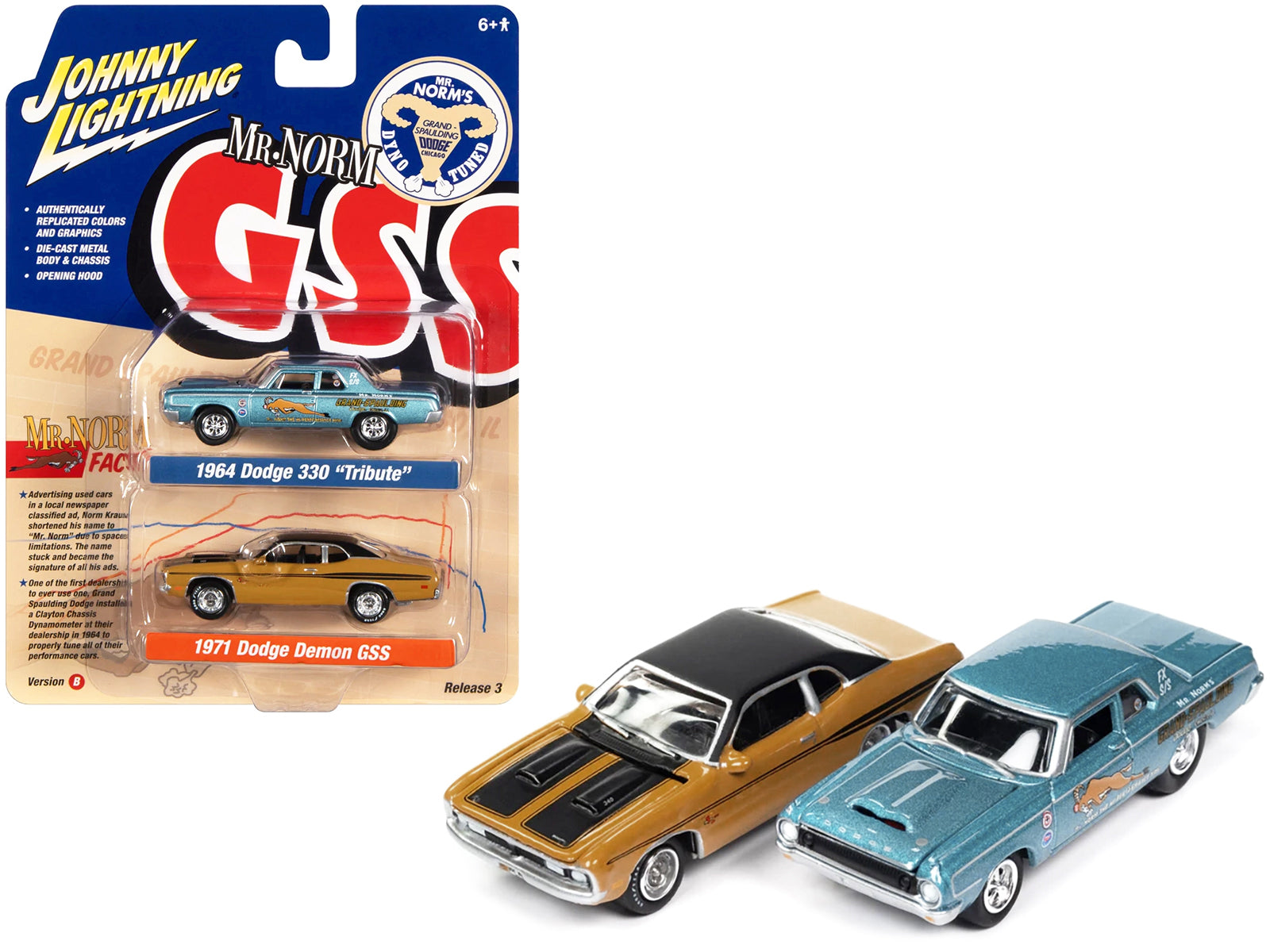 1964 Dodge 330 Mr Norm Blue Diecast Model Car 