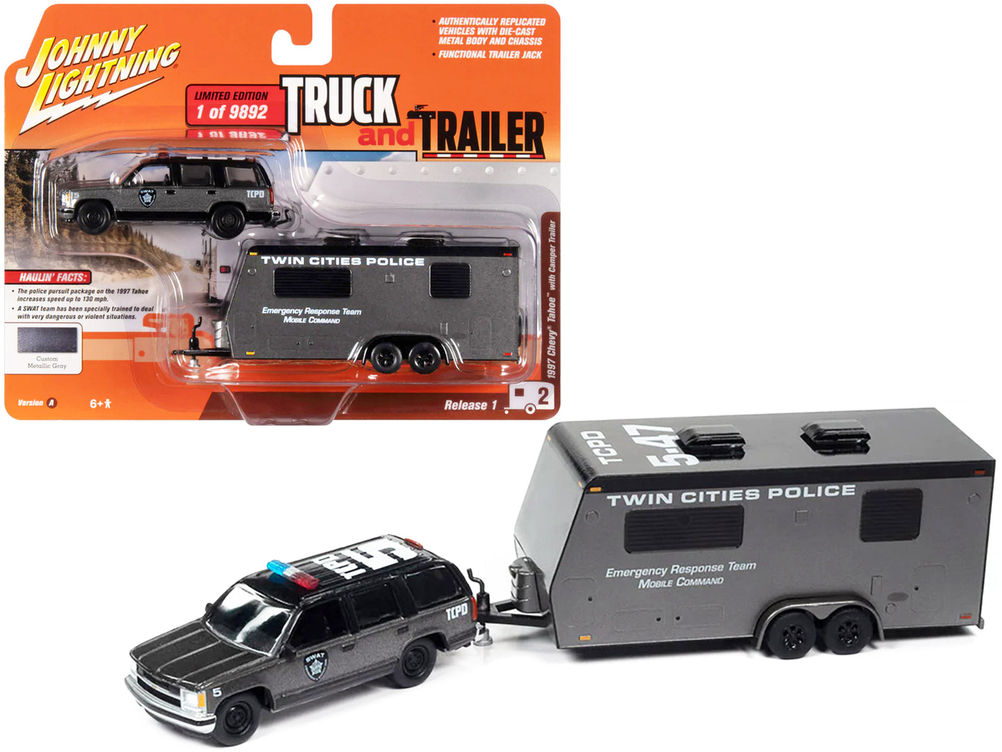 1997 Chevrolet Tahoe SWAT Gray Diecast Model Car 