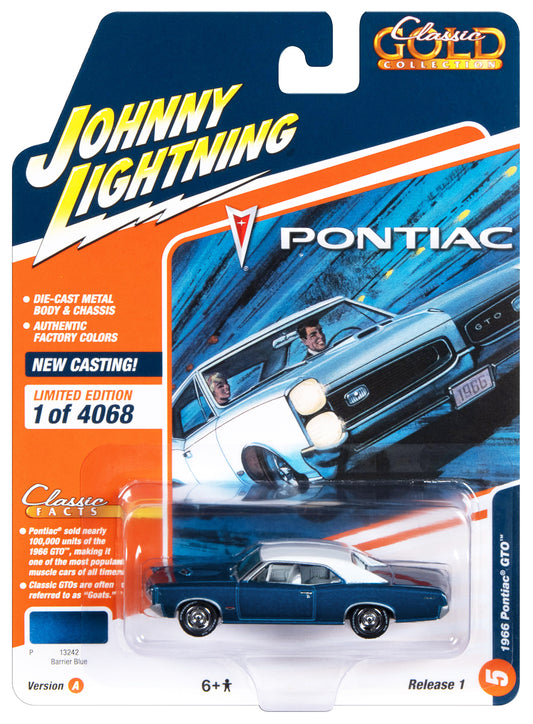 1966 Pontiac GTO Barrier Blue Diecast Model Car 