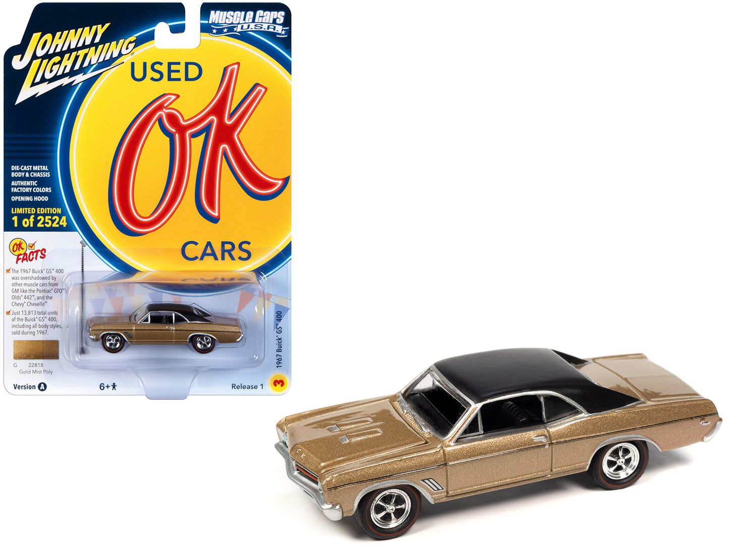 1967 Buick GS 400 Gold Diecast Model Car 