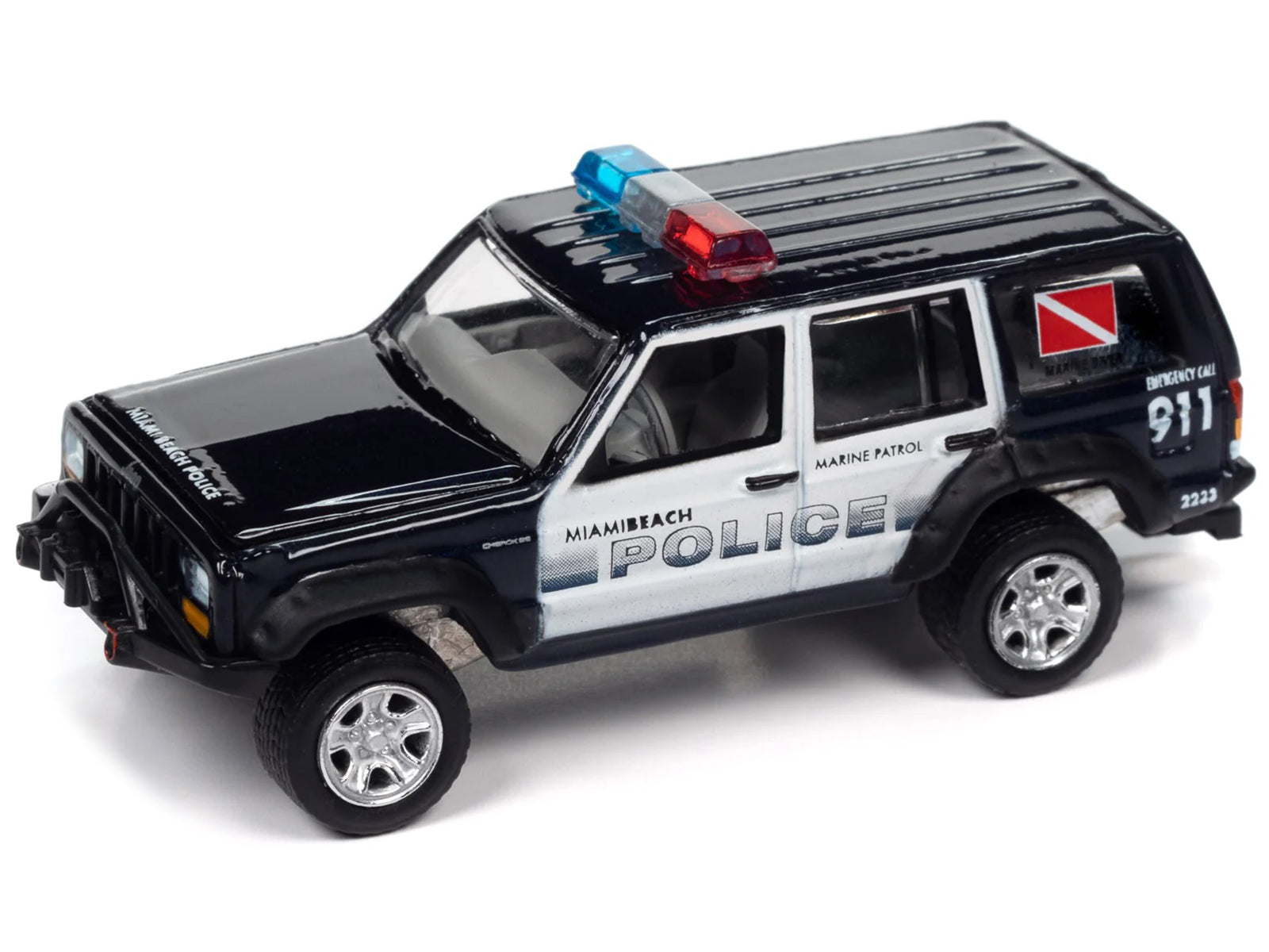Jeep Cherokee XJ  Black & White Diecast Model Car 
