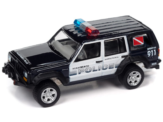 Jeep Cherokee XJ  Black & White Diecast Model Car 