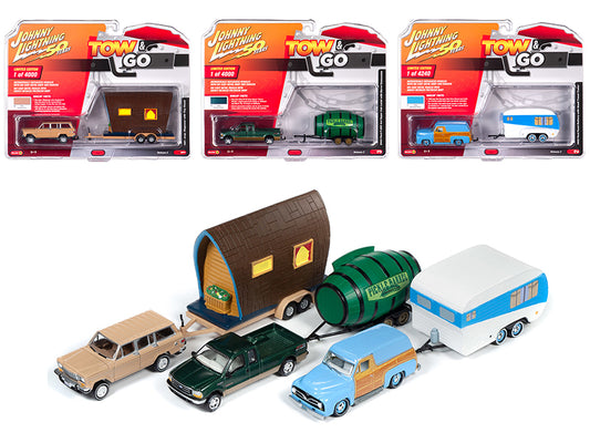 Tow & Go Set A of 3  Diecast Model Car/Truck Set 