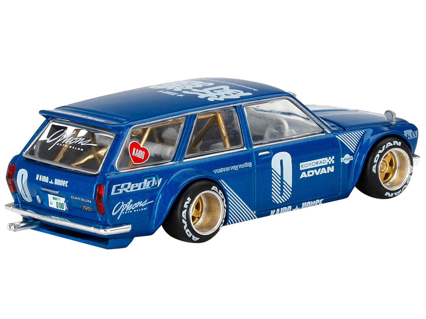 1971 Datsun 510 Wagon Blue Diecast Model Car 
