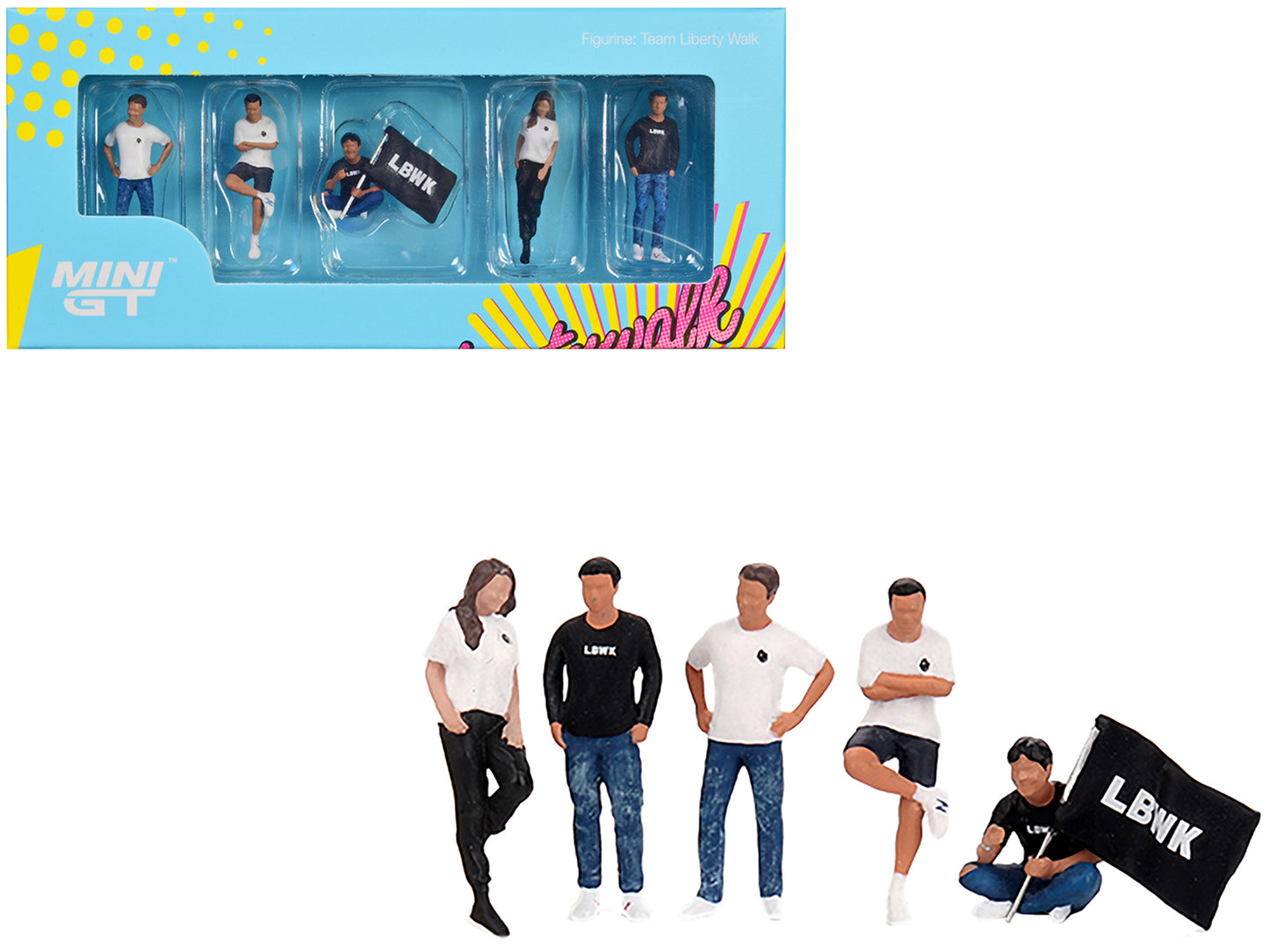 Brand new 1/64 scale models of "Team Liberty Walk" 5 Piece Figure Set for 1/64 scale models by True Scale Miniatures.
 Limited edit