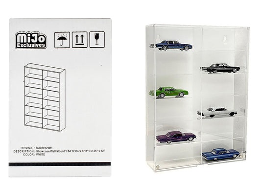 Showcase 12 Car White  Model Wall Mount Display Case 