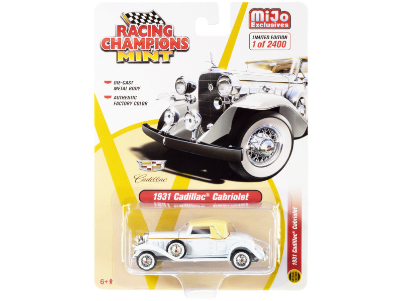 1931 Cadillac Cabriolet  White Diecast Model Car 