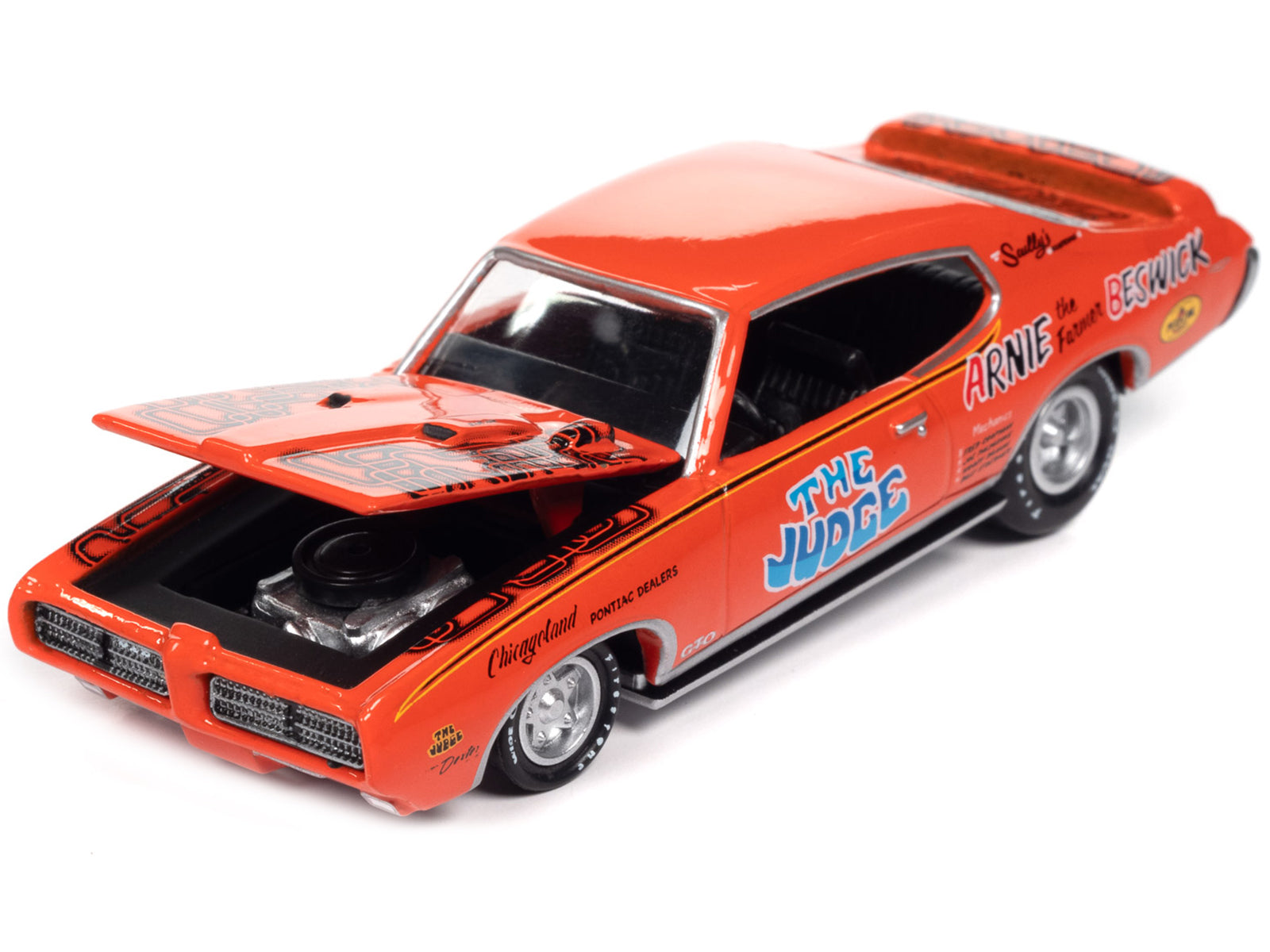 1969 Pontiac GTO  Orange Diecast Model Car 