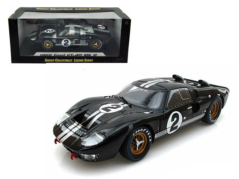 Brand new 1/18 scale diecast car model of 1966 Ford GT-40 MK II #2 Black die cast model car by Shelby Collectibles.
Bra