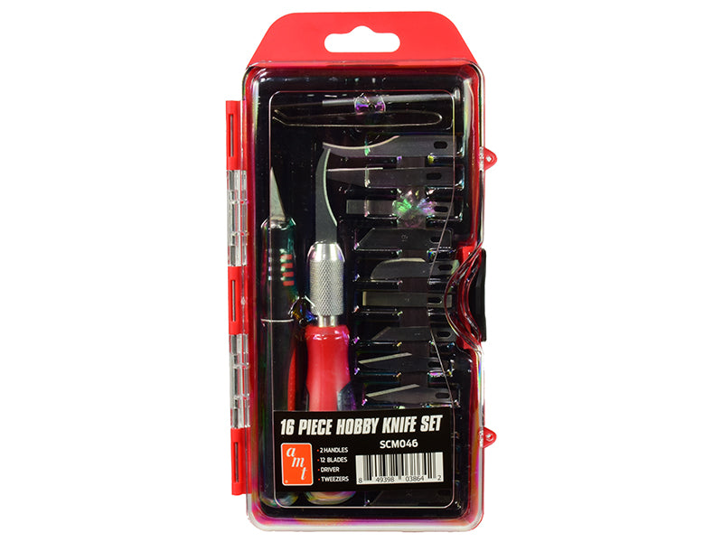 Brand new 16 Piece Hobby Knife Set (Skill 3) for model kits by AMT.
Brand new box.
<strong>The included safety cap, ma