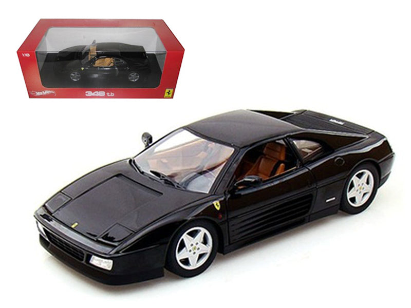 Brand new 1:18 scale car model of Ferrari 348 TB Black die cast car model by Hot Wheels.
Brand new box.
Rubber tires.