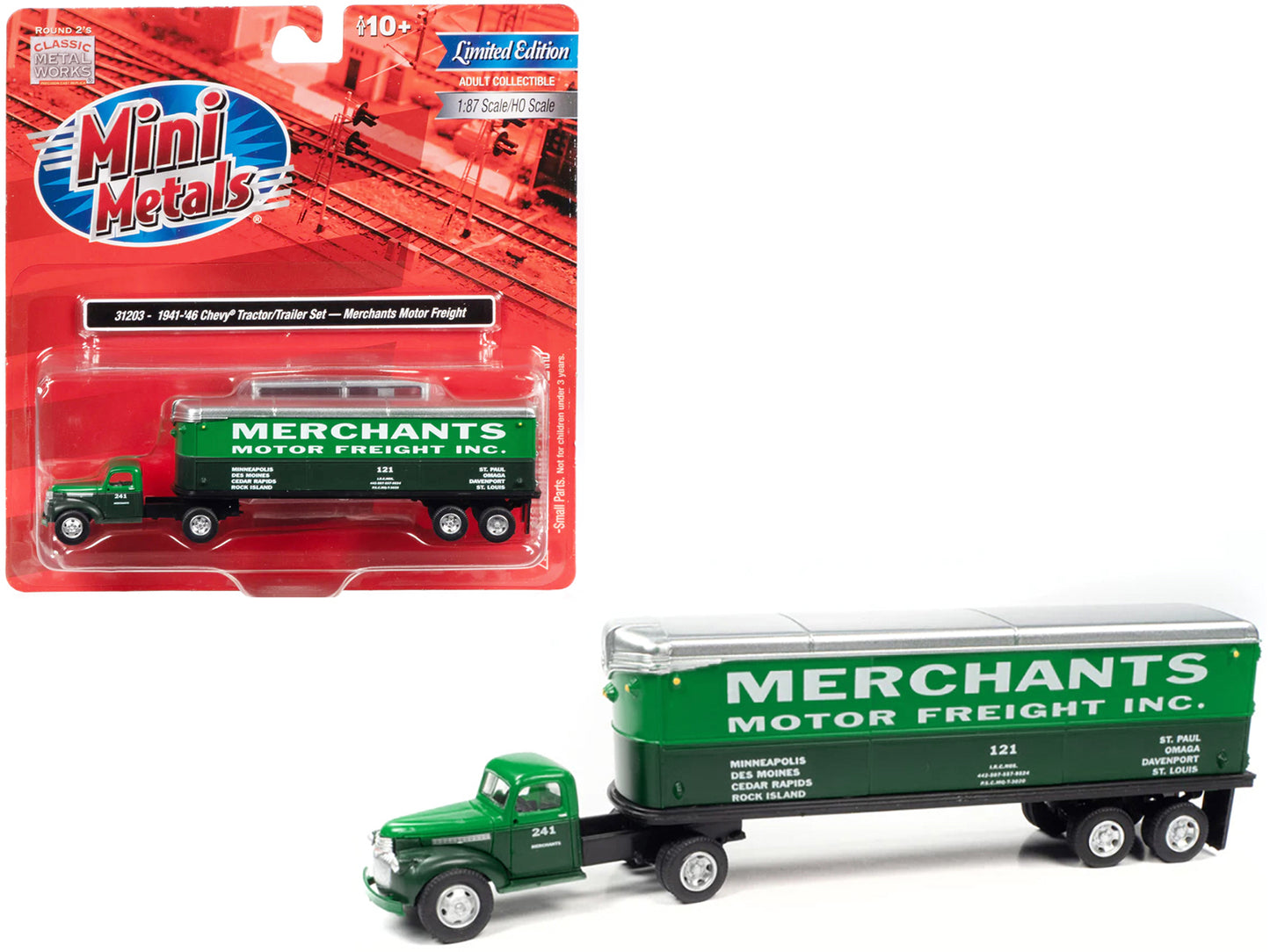 1941-1946 Chevrolet  Green  Model Tractor Trailer 