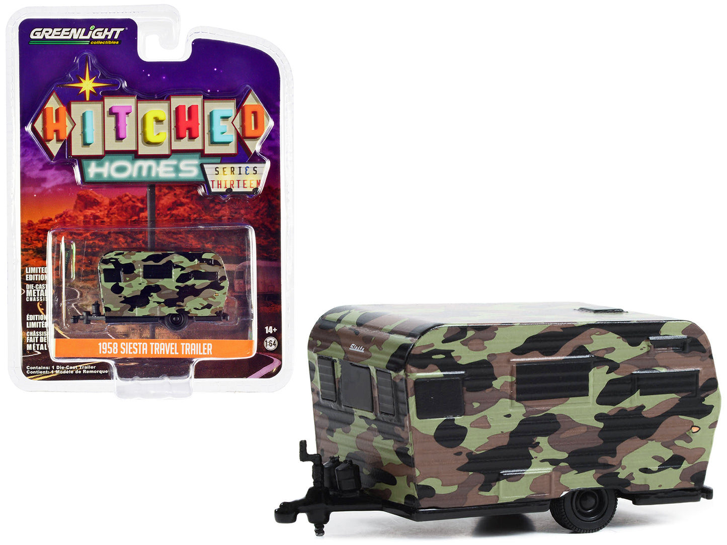 1958 Siesta Travel Trailer Green Diecast Model Travel Trailer 