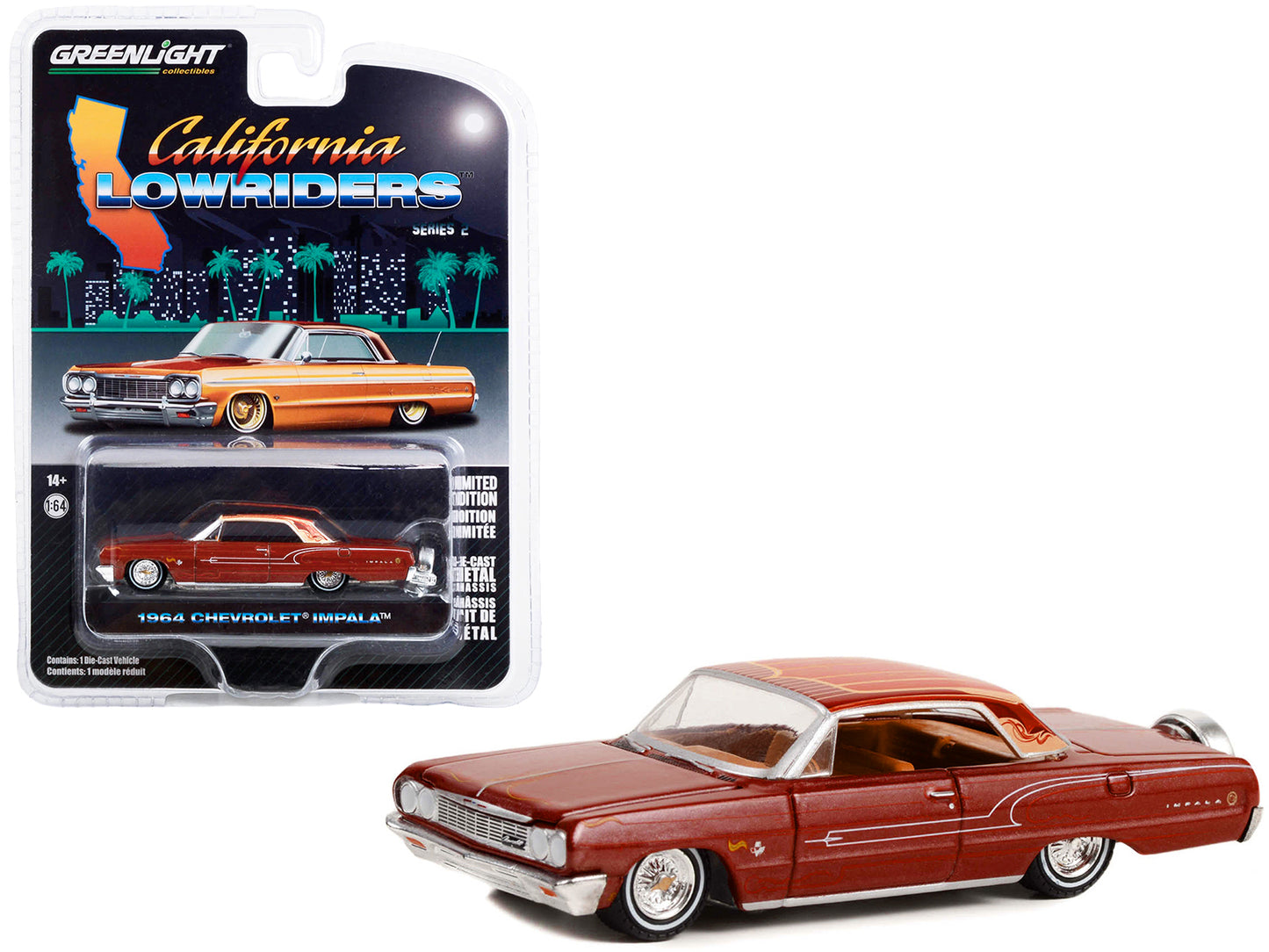 1964 Chevrolet Impala Copper Brown Diecast Model Car Lowriders