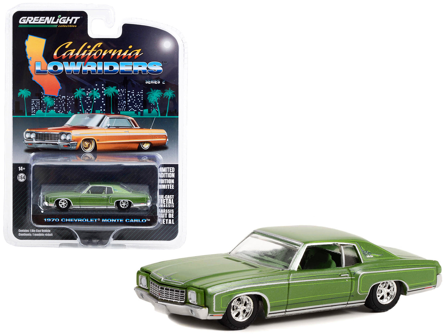 1970 Chevrolet Monte Carlo Green Diecast Model Car Lowriders