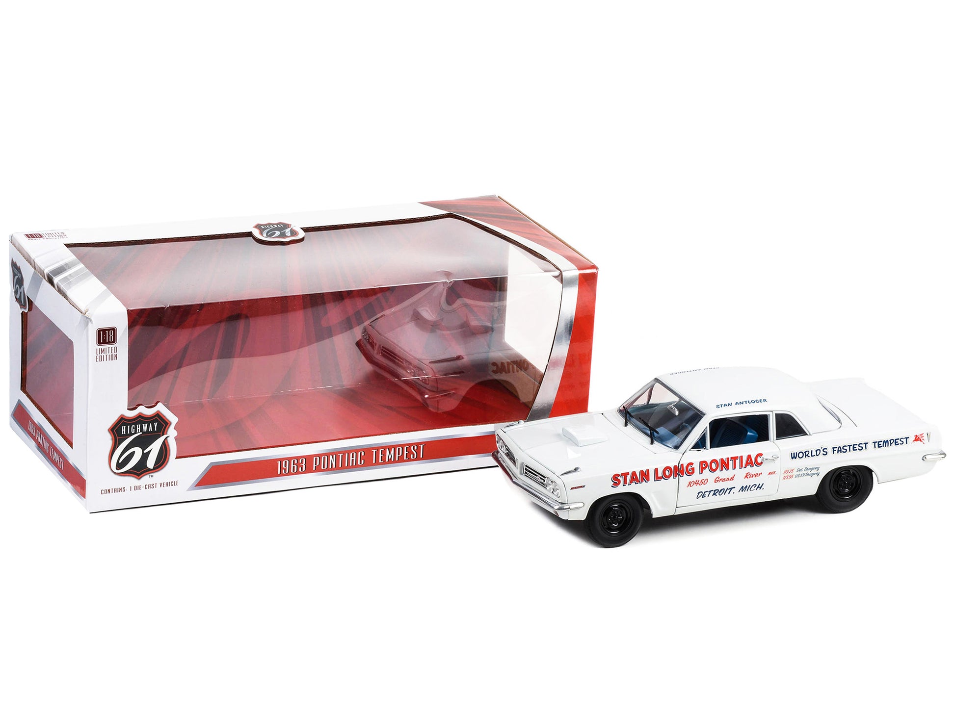 1963 Pontiac Tempest  White Diecast Model Car 