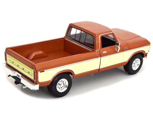 Brand new 1/18 scale diecast car model of 1979 Ford F-150 Ranger Pickup Truck Brown Metallic and Cream Special Edition die cast model car by