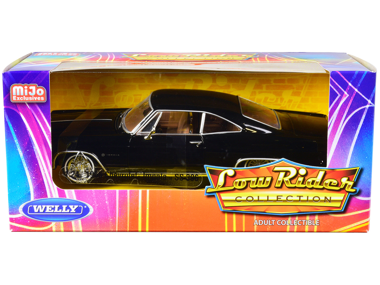 1965 Chevrolet Impala SS Black Diecast Model Car Lowriders